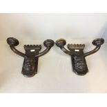 2 Victorian candle wall mounts with Lion mask