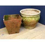 Two terracotta garden pots
