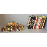 Qty of well used Matchbox toys & 7 boxed 1960s girls albums, Diana, June, Girls World, Bunty &