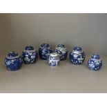 Quantity of blue and white Chinese ginger jars