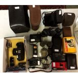 Assorted cameras, binoculars etc