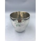 Modern designer silver hammered beaker in Brittania standard by Ronald Napier and Robert Grant,