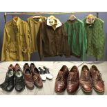 Qty of coats, gents shoes size 10-11, ladies cashmere trousers size 10