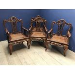 Set of 4 Chinese hardwood chairs