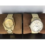 2 Michael Kors Gents fashion watches in leather boxes