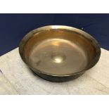 Large English brass bowl