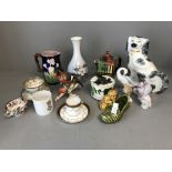 Mixed lot including Royal Copenhagen Vase, Gobel Bird, Spode, Noritake etc