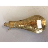 Brass Embossed powder flask stamped G & JW Hawksley