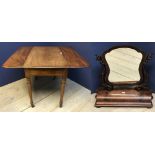 Victorian mahogany Pembroke table 82w cm & Victorian mahogany swing mirror with rising lid 88h X 78w