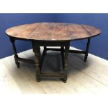 Large oak drop leaf table