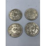 4 Japanese silver yen trading coins