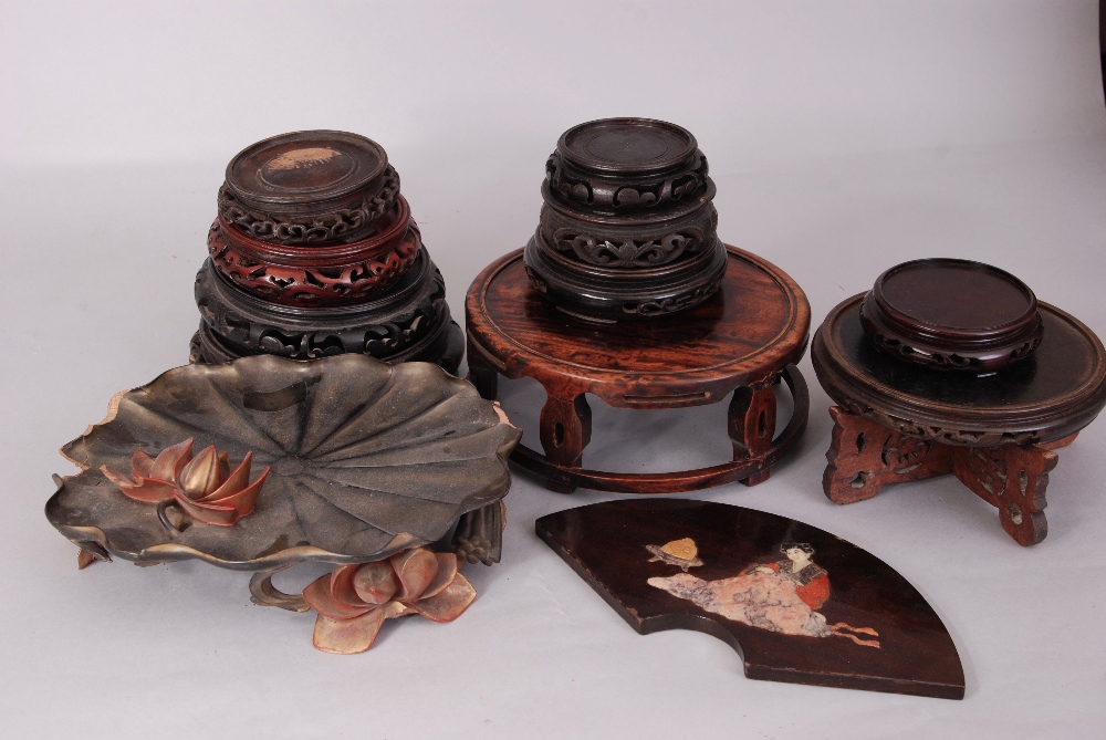 Group of Chinese wood stands
