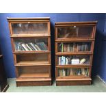 Two oak, 4 shelved Globe Wernicke bookcases