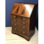 Ladies small reproduction mahogany bureau 102 h x 67 w cm