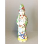 Figure of lady holding a scroll 31cm H