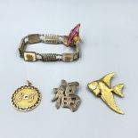 C20th Jewellery including bracelet, ring, pendant, brooches etc (5) Provenance of lots 1 to 26: