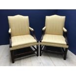 Pair of cream upholstered Gainsborough style chairs ( originally came from the old building