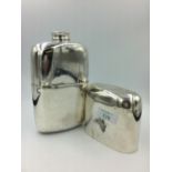 Large silver plated hip flask