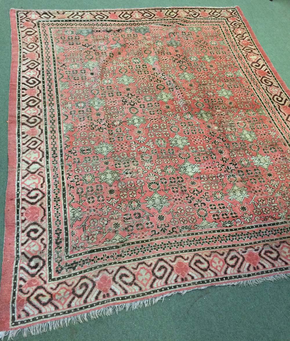 Antique Samarkand carpet East Turkestan circa 1900 2.82 X 2.48m - Image 2 of 2