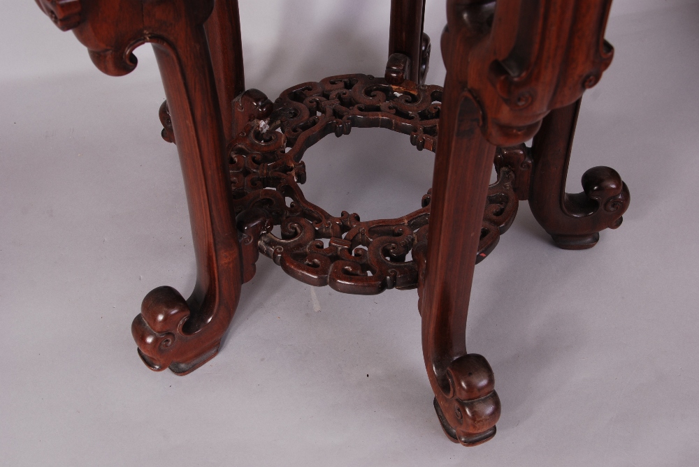 Chinese Huali circular stand, 60cm high, 45cm diam. - Image 2 of 3