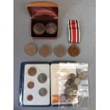 WW II special constable medal to John Archibold & collection of commemorative coins & other currency