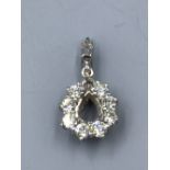 White metal diamond drop pendant