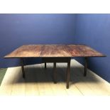 Mahogany drop leaf gateleg dining table approx 172cm extended