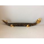 A wood lacquer Thai model of a Dragon boat 66cm Long