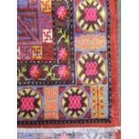 Antique Samarkand carpet East Turkestan circa 1900 3.40 X 1.81m
