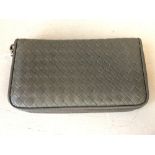 Bottega Veneta grey leather ladies purse/wallet, zip around with internal coin & card compartments