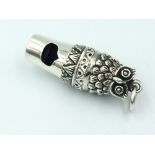 Silver owl shaped whistle