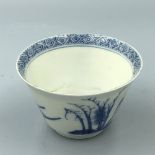 C17th Chinese blue & white cup bearing Chenghua 4 character mark, 6.5 cm diam, small frit rim chips