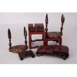 Group of six Chinese wood stands (6)