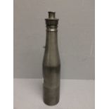 Bottle shaped pewter flask