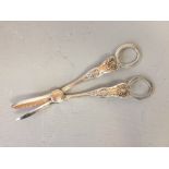 Pair of silver plated grape scissors