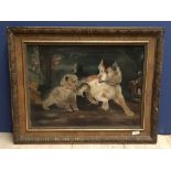 After George Armitage, oil on canvas 2 terriers ratting, signed Dog Barn 1901