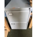 2 Drawer grey metal filing cabinet