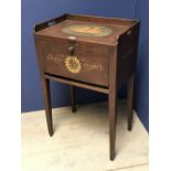 Victorian pot cupboard decorated with nautical scenes with hand painted picture of HMS Glory