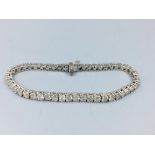 14ct White gold diamond line bracelet approx 7.5 cts