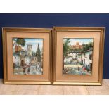 2 Oil pictures of street scene