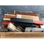 Box of various sharpening stones