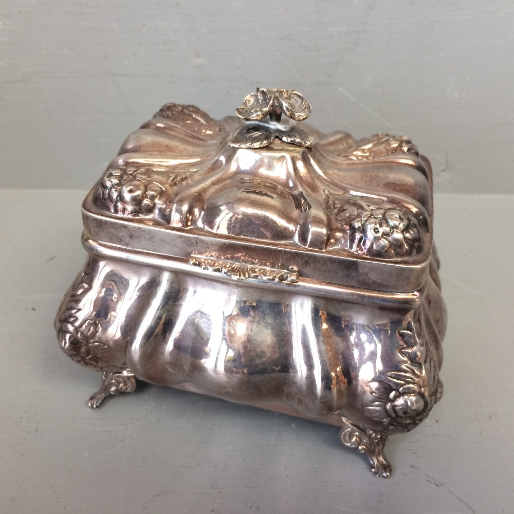 Silver Rococo style tea caddy