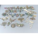 Large collection of gemset silver jewellery