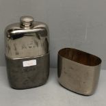 James Dixon very large nickel plated Naval flask