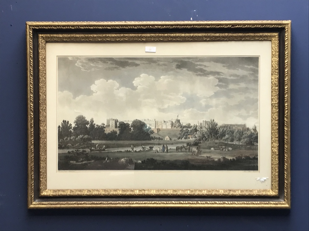 After RICHARD COOPER colour print 'Windsor Castle' engraved by Samuel Alken 38 x 67 cm