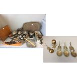 Qty of white metal & brass ware & other pieces including a number of early C20th Indian brass