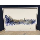 LAURA WILLIAMSON modern acrylic abstract 'Seas Of Gold' signed lower right 41 x 60 cm framed