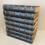 7 Books by Hector Malot published by Fayard (Paris) C19th with leather spine
