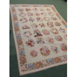 Finely handwoven needlepoint carpet 3.36 X 2.46m