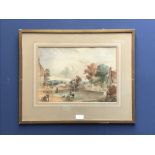 E SMITH C19th watercolour 'Maisemore Bridge nr Gloucester' indistincltly signed lower left 25 x 35